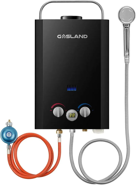 Chauffe-eau à Gaz Portable 6L GASLAND BE158B, Douche Chaude Instantanée pour Camping-car